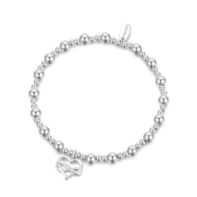 Image of Philip Jones Infinity Heart Beaded Stretch Bracelet