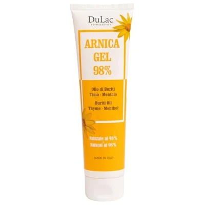 Image of Dulàc Arnica Gel 98% for Bruising and Swelling 100ml, Cream Muscle Joint Relief, Strong, Non Greasy, Natural Formula, Cooling Ideal Massage