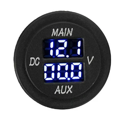 Image of MASO Car Motorcycle DC 12 24V Dual LED Digital Round Panel Voltmeter Ammeter Amp Volt Meter Guage(Blue)