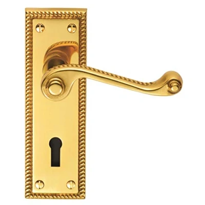 Image of Carlisle Brass FG1 Georgian Lever ON Backplate Lock 57MM C/C, Gold
