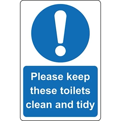 Image of Please keep these toilets clean and tidy sign Self adhesive sticker (150mm x 100mm)