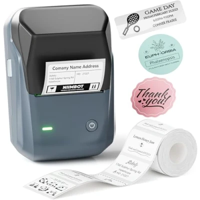 Image of NIIMBOT B1 Thermal Label Printer With Tape, 2 Inch Bluetooth Portable Maker for Office, Home, Business