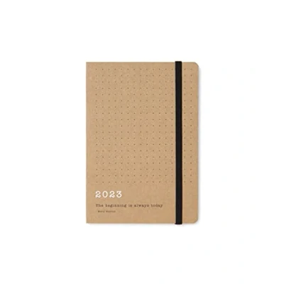 Image of Letts Eco Writers Quotes A6 week to view 2023 brown kraft diary
