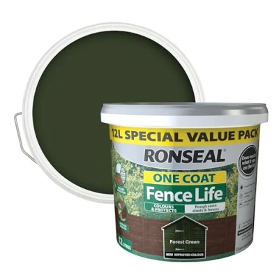 Image of Ronseal One Coat Fence Life Forest Green 12L