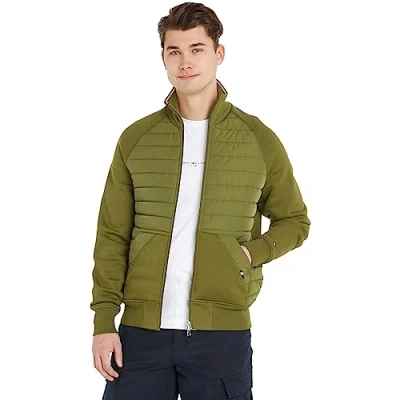 Image of Tommy Hilfiger Men&#039;s Cardigan with Zip, Green (Putting Green), XL