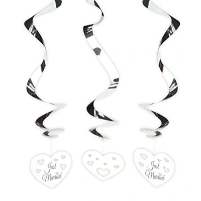 Image of Spiral Hanging Decoration Just Married (Pack of 3)