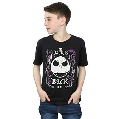 Image of Disney Boys Nightmare Before Christmas Jack is Back T Shirt Black 3 4 Years
