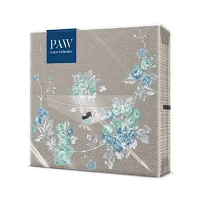 Image of PAW 33 x cm 3 Ply Paper Napkins Pack of 20 Printed with Water Based Inks Table Decoration Perfect for Birthday Parties, Garden Barbecues, Parties Friends