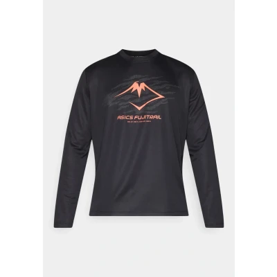 Image of Asics Fujitrail LOGO TOP Long sleeved top, Men&#039;s, Size: Large, Performance black/carbon/coral reef