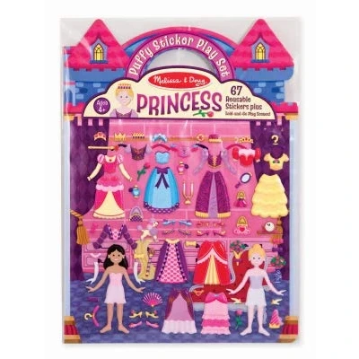 Image of Melissa &amp; Doug Puffy Sticker Play Set, Princess Reusable Activity Book, 67 Stickers, Great for Travel
