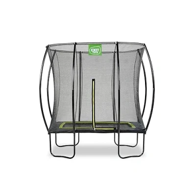 Image of EXIT Toys Silhouette Trampoline 5x7ft Compact Rectangular Outdoor for Toddlers and Kids Includes Safety Net Feet System Competitively Priced Safe Entry Black