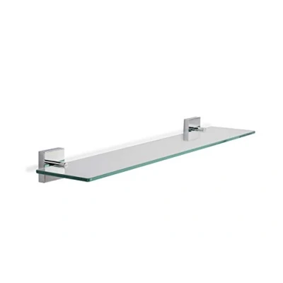 Image of Croydex QM441441 Flexi Fix Chester Glass Shelf, Silver, 54 x 590 134mm