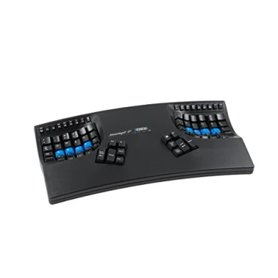 Image of Kinesis Advantage2 Quiet LF Keyboard Contoured Ergonomic US Layout Equipped with Cherry MX Red Mechanical Key Switches and the SmartSet Programming Engine Black