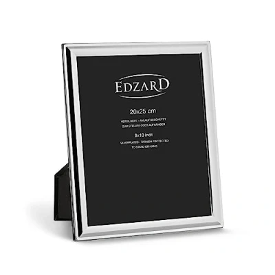 Image of Edzard Photo Frame Terni, 8x10 inch (20x25 cm), Silver Plated Picture Frame, Tarnish Protected