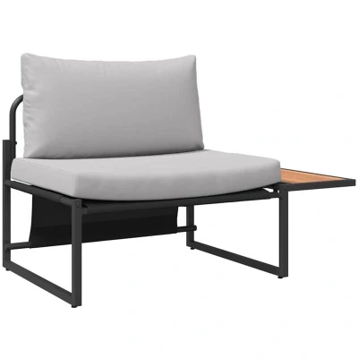 Image of vidaXL 2 Piece Garden Sofa Set Single Seater with Light Grey Cushions