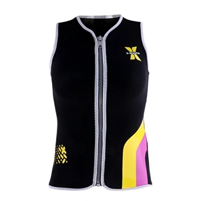 Image of Women&#039;s 3mm Front Zip Sleeveless Wetsuit Jacket Neoprene Vest Top XL Black
