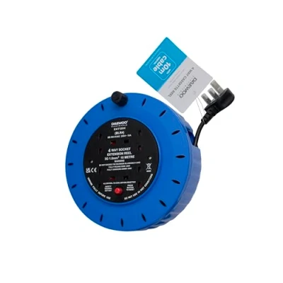 Image of Daewoo Extension Reel, 4 Gang 10 Metres Cassette with Resettable Safety Cut Out