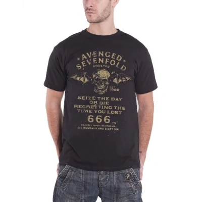 Image of Avenged Sevenfold Men&#039;s Seize the Day T Shirt, Black, L UK