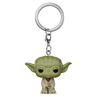 Image of Funko Pop! Keychain: Star Wars Yoda Novelty Keyring Collectable Mini Figure Stocking Filler Gift Idea Official Merchandise Movies Fans Backpack Decor