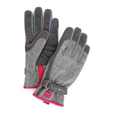 Image of Burgon &amp; Ball Love The Glove Ladies Gardening Gloves, Medium/Large, Tweed Grey