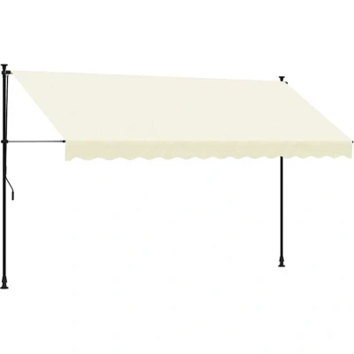 Image of vidaXL Retractable Awning Cream 350x150 cm Fabric and Steel