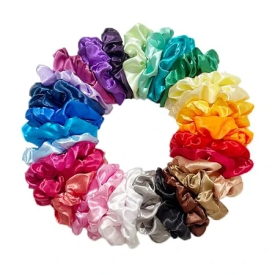 Image of 30PCS Satin Scrunchies Pack for Women, Hair Bulk No Damage, Large scrunchy Sleep, Tie Thick Hair, Cute Band Curly