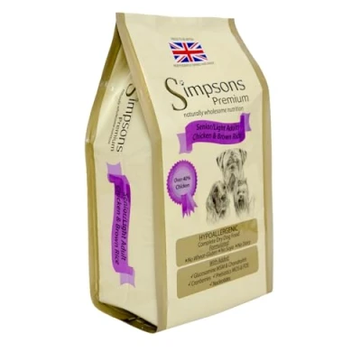 Image of Simpsons Complete Senior/light Chicken and Brown Rice Dog Food 12kg