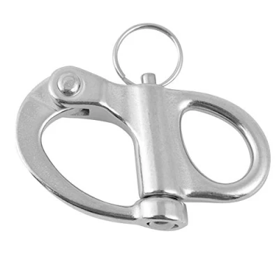 Image of Snap Shackle, Stainless Steel Fixed Shackle Quick Release Shackles With Round Ring for Marine Boat, Trucks, Van, Caravan, Trailers(12 * 52mm) Water Sports
