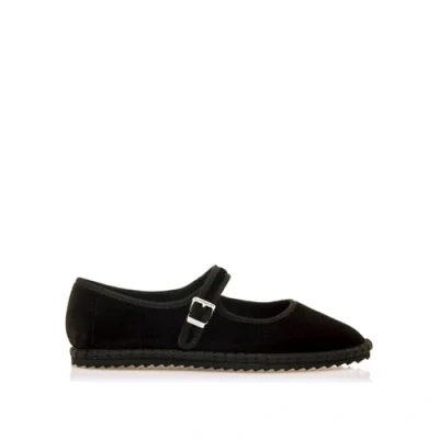 Image of mtng FLO Ankle strap ballet pumps, Women&#039;s, Size: 3, Black Textile