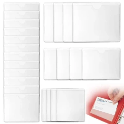 Image of 24Pcs 4 Sizes Parking Permit Holder for Car Windscreen, Self Adhesive Holders Square Windscreen Card Clear Car, Van, Caravan Tax Disc