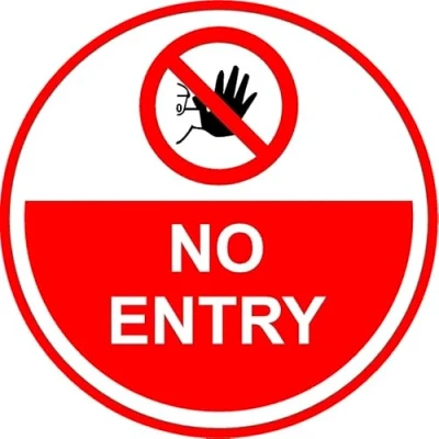 Image of No entry floor sticker Self adhesive graphic (300mm x 300mm)