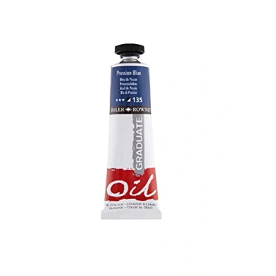 Image of Daler Rowney Graduate Oil Paint, Aluminium Tube, 1.28oz 38 ml, Prussian Blue