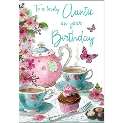 Image of Regal Publishing Birthday Card Auntie 9 x 6 inches, White