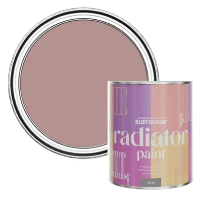 Image of Rust Oleum Pink Heat Resistant Radiator Paint in Satin Finish Heartfelt 750ml