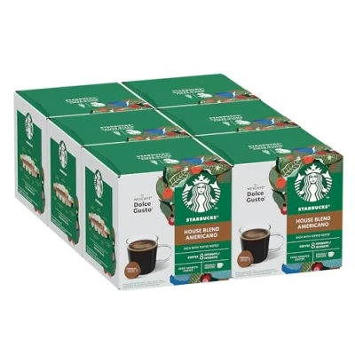 Image of STARBUCKS Americano House Blend Medium Roast Coffee Pods by NESCAFÉ Dolce Gusto 72 Capsules (6 packs)