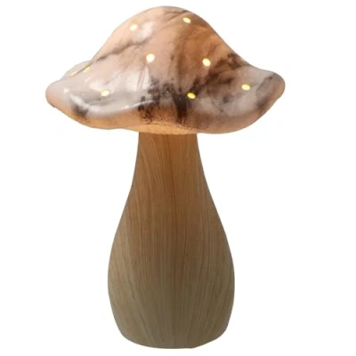 Image of Shudehill Giftware Mushroom Glow Light Up Lamp Ornament Grey, Sage or Pink Matt Finish (Toadstool Large)