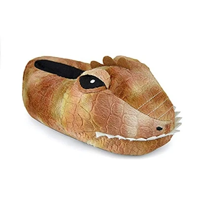 Image of Childrens Dinosaur Head Slipper FT1232BN Brown 9 10
