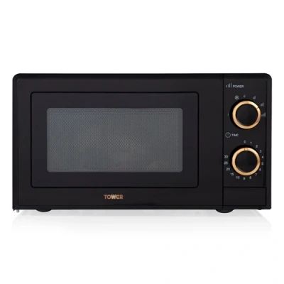 Image of Tower Rose Gold 700W 17 Litre Manual Microwave Black