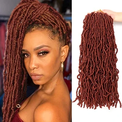 Image of 18 Inch Faux Locs Crochet Hair Extensions for Black Women Goddess Braids Braiding Extension (18Inch (Pack of 7), #350)