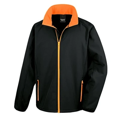 Image of Result R231M Printable Softshell Jacket Black/Orange, 3X Large