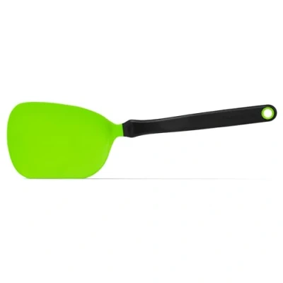 Image of Dreamfarm Chopula Super Flexible Sit Up Kitchen Utensil Flipping, Chopping, &amp; Serving Spatula Chops Food in The Pan Green