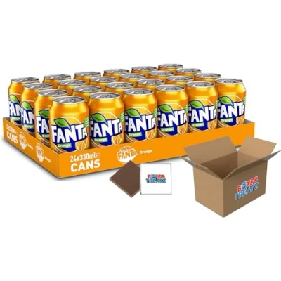 Image of Fanta Selection Orange Cans 24x330ml Convenient Bulk For School, Business Or Parties Boxed Treatz