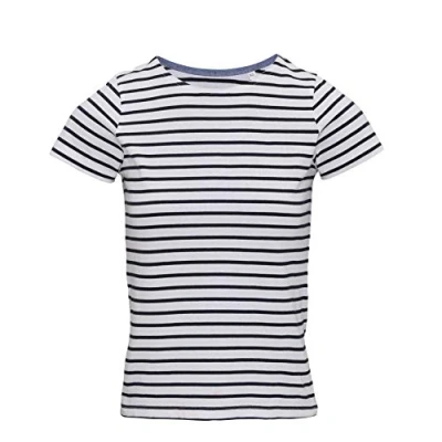 Image of Asquith &amp; Fox Women&#039;s Mariniere Coastal Short Sleeve T Shirt White Striped Large