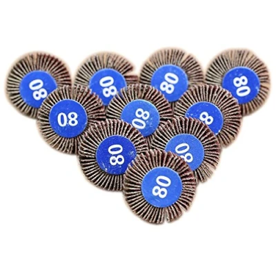 Image of 10Pcs Sanding Sandpaper Flap Wheel Disc 80# Grit for Dremel Shank Rotary Tools