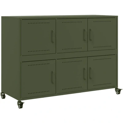 Image of vidaXL Sideboard Olive Green 100.5x39x72 cm Steel