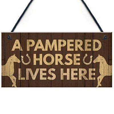 Image of RED OCEAN Horse Gifts For Women Signs Funny Stable Plaque Sign Gate Lover Gift