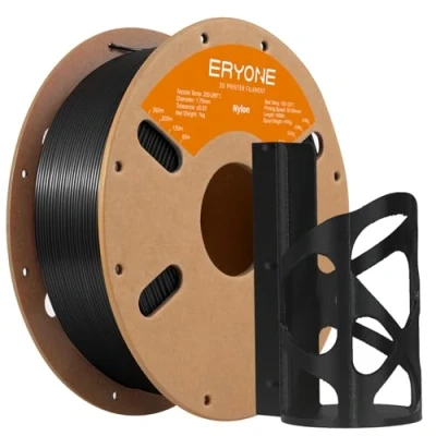 Image of ERYONE Engineering Filament, 1.75 mm 3D Printing Dimensional Accuracy +/ 0.03mm, Fit Most FDM Printers, Nylon PA6 Black 1kg Spool (2.2LBS)