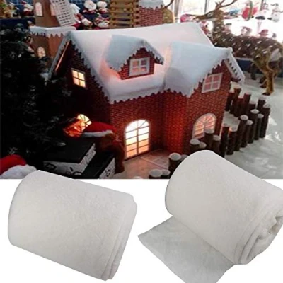 Image of RZ 50Meters Roll Fake Snow Christmas Nativity Soft White Artificial Blanket Fluffy