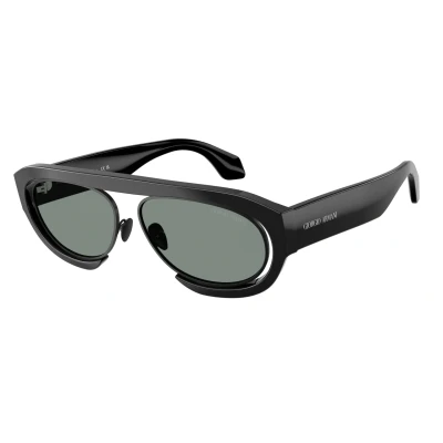 Image of Giorgio Armani Uomo AR8239 5001/1 Occhiali da sole Acetato Nero Grigio Rotonda Normale