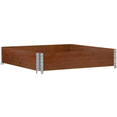 Image of vidaXL Garden Planter Brown 100x100 cm Solid Wood Pine